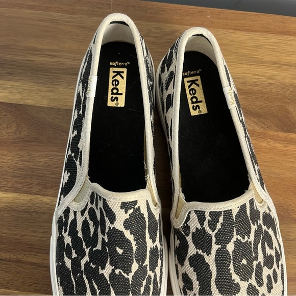Keds Sneakers Double Decker Leopard Woven Slip On Women Sz 10 - Picture 6 of 9